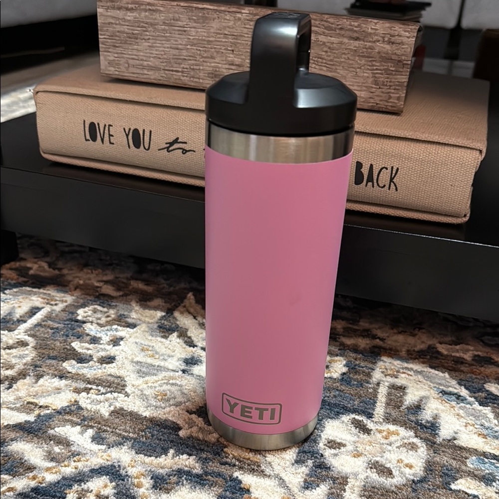 YETI Pink Bottle with Black Cap
